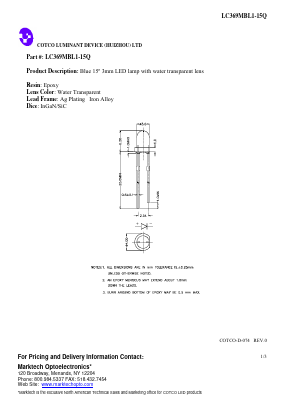 LC369MBL1-15Q Datasheet PDF Marktech Optoelectronics
