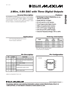 DS4302 Datasheet PDF Maxim Integrated