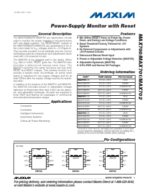 MAX700CSA Datasheet PDF Maxim Integrated