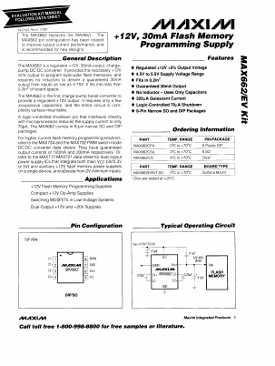 MAX662EVKIT Datasheet PDF Maxim Integrated
