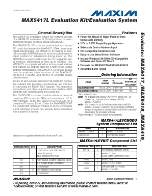MAX5417LEVCMODU Datasheet PDF Maxim Integrated