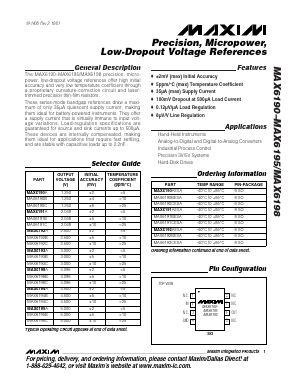 MAX6193 Datasheet PDF Maxim Integrated