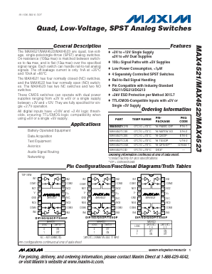MAX4521EEE Datasheet PDF Maxim Integrated