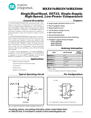 MAX976EUA Datasheet PDF Maxim Integrated