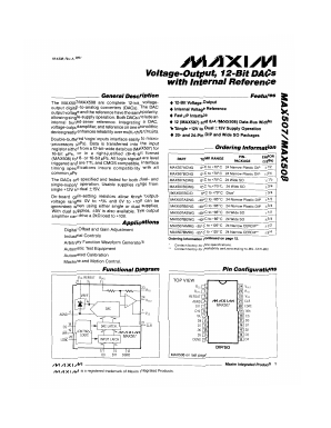 MAX507ACNG Datasheet PDF Maxim Integrated