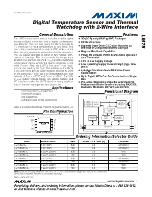 LM75BIMX-5-T Datasheet PDF Maxim Integrated