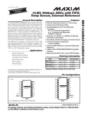 MAX1030 Datasheet PDF Maxim Integrated