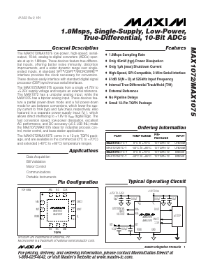 MAX1072ETC-T Datasheet PDF Maxim Integrated