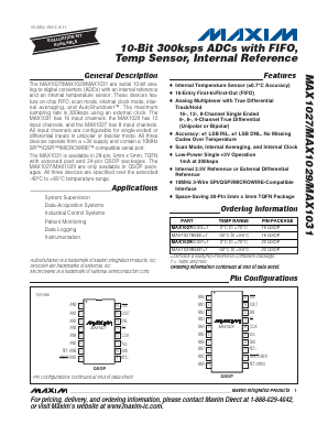MAX1027BCEE-T Datasheet PDF Maxim Integrated