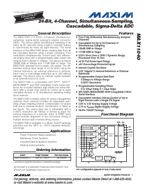 MAX11040GUU+ Datasheet PDF Maxim Integrated