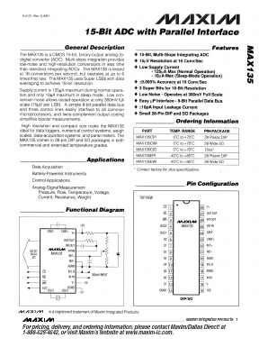 MAX135 Datasheet PDF Maxim Integrated