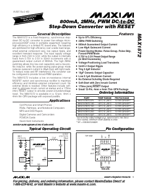 MAX1572ETC250 Datasheet PDF Maxim Integrated