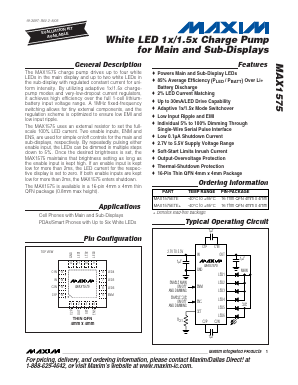 MAX1575ETE+ Datasheet PDF Maxim Integrated