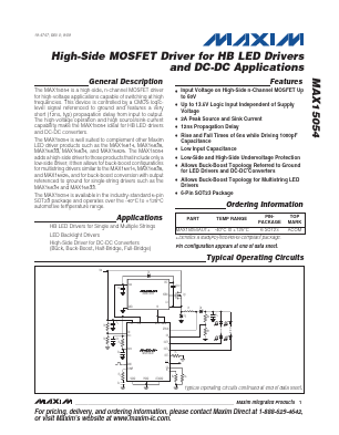MAX15054 Datasheet PDF Maxim Integrated