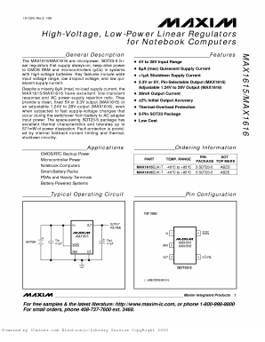 MAX1616EUK-T Datasheet PDF Maxim Integrated