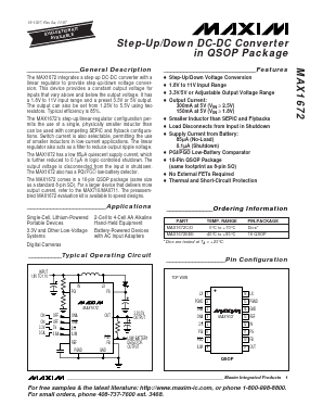 MAX1672EEE Datasheet PDF Maxim Integrated