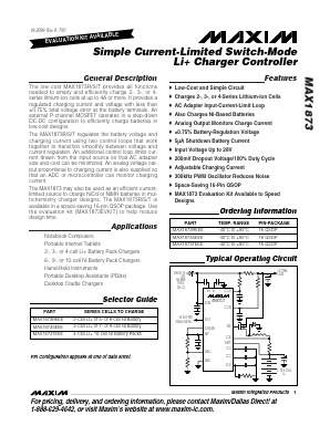 MAX1873R Datasheet PDF Maxim Integrated