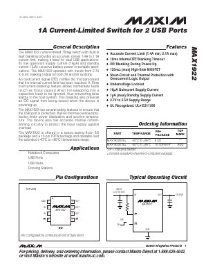 MAX1922ETB+ Datasheet PDF Maxim Integrated
