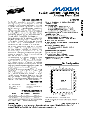 MAX19712 Datasheet PDF Maxim Integrated