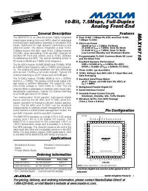MAX19710 Datasheet PDF Maxim Integrated