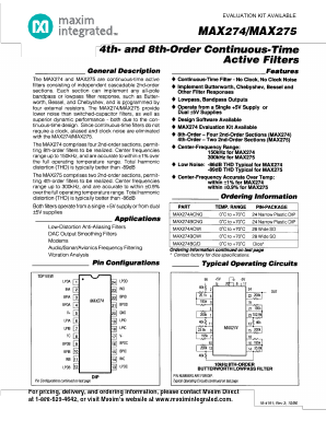 MAX274EVKIT-DIP Datasheet PDF Maxim Integrated