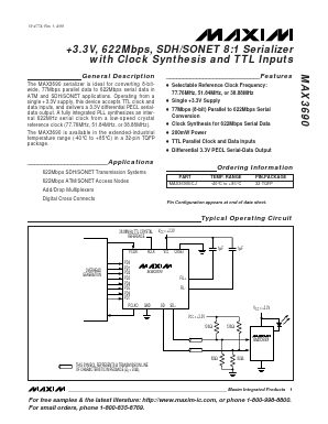 MAX3690 Datasheet PDF Maxim Integrated