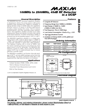 MAX4003ETA-T Datasheet PDF Maxim Integrated