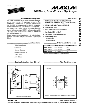 MAX4100 Datasheet PDF Maxim Integrated