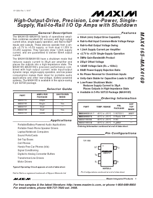 MAX4165 Datasheet PDF Maxim Integrated