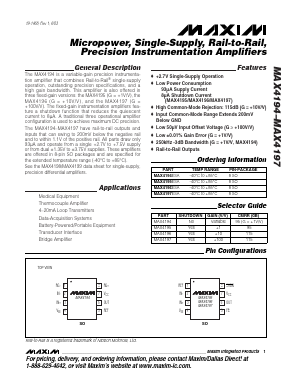 MAX4194 Datasheet PDF Maxim Integrated