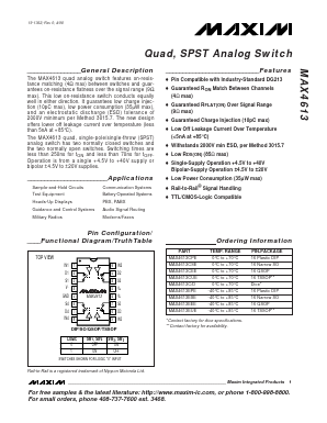 MAX4613ESE Datasheet PDF Maxim Integrated