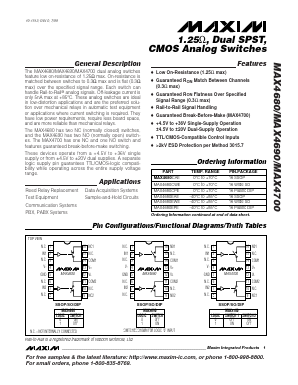 MAX4700EAE Datasheet PDF Maxim Integrated