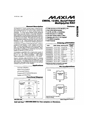 MAX543 Datasheet PDF Maxim Integrated