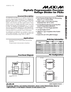 MAX5420CEUA Datasheet PDF Maxim Integrated