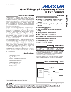 MAX6339DUT+T Datasheet PDF Maxim Integrated