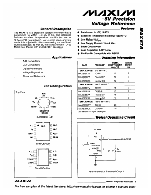 MAX675MJA Datasheet PDF Maxim Integrated