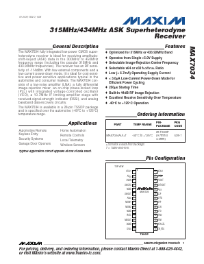 MAX7034 Datasheet PDF Maxim Integrated