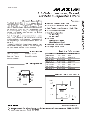 MAX7401 Datasheet PDF Maxim Integrated