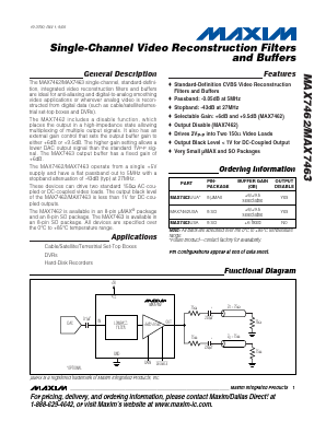 MAX7462UUA Datasheet PDF Maxim Integrated