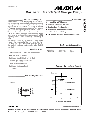 MAX865C/D Datasheet PDF Maxim Integrated