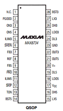 MAX8734EEI Datasheet PDF Maxim Integrated