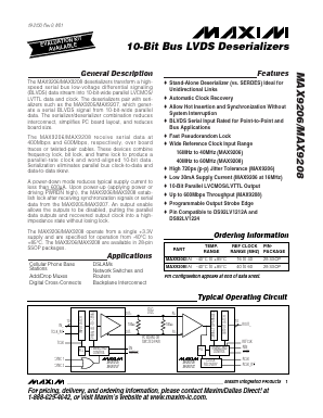 MAX9208 Datasheet PDF Maxim Integrated
