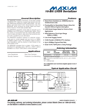 MAX9235 Datasheet PDF Maxim Integrated