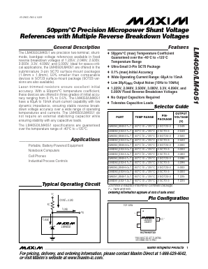 LM4050CEX3-3.3+T Datasheet PDF Maxim Integrated