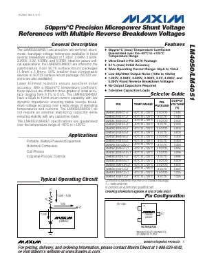 LM4051AEM3-1.2+T Datasheet PDF Maxim Integrated
