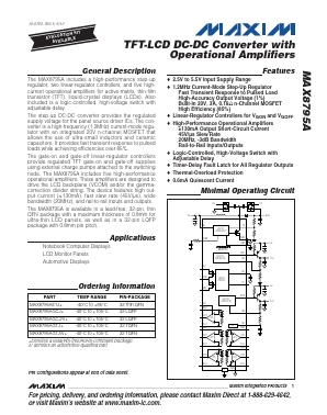 MAX8795AETJ-T Datasheet PDF Maxim Integrated