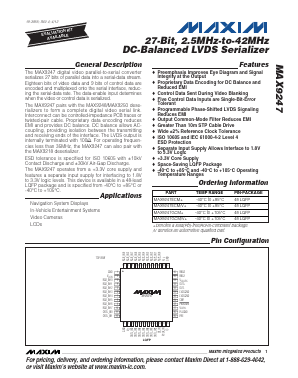 MAX9247ECM/V+ Datasheet PDF Maxim Integrated