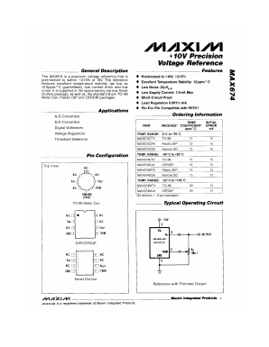 MAX674MTV Datasheet PDF Maxim Integrated