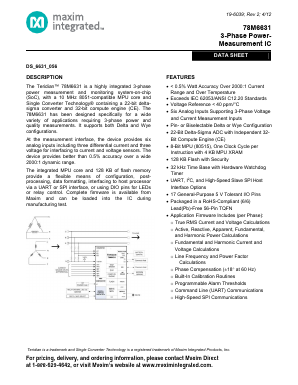 78M6631-IMR Datasheet PDF Maxim Integrated