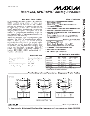 DG417DK Datasheet PDF Maxim Integrated